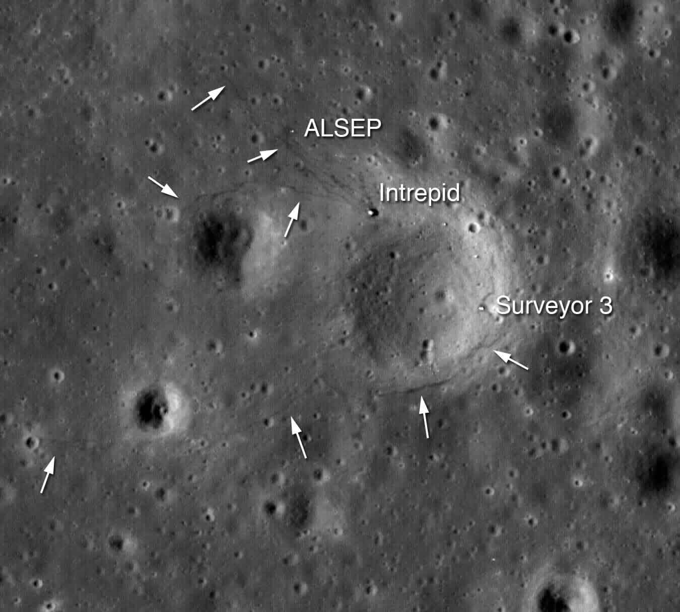 Lugar de descenso del Apollo 12.