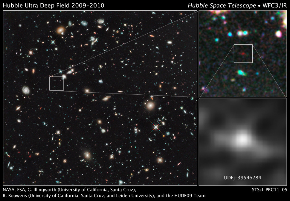 Imagen del HST de una de las galaxias ms lejanas conocidas