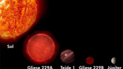 Teide 1,Gl229B, el Sol, Gliese 229A y Jpiter