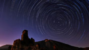 Composicin fotogrfica con las estrellas circumpolares en Las Caadas (Tenerife)