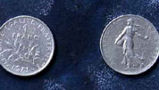 Cara y cruz de una moneda de 1 franco