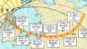 Mapa de visibilidad del eclipse del 1 de agosto de 2008