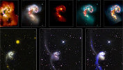 Las galaxias de las Antenas en diversas longitudes de onda